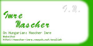 imre mascher business card